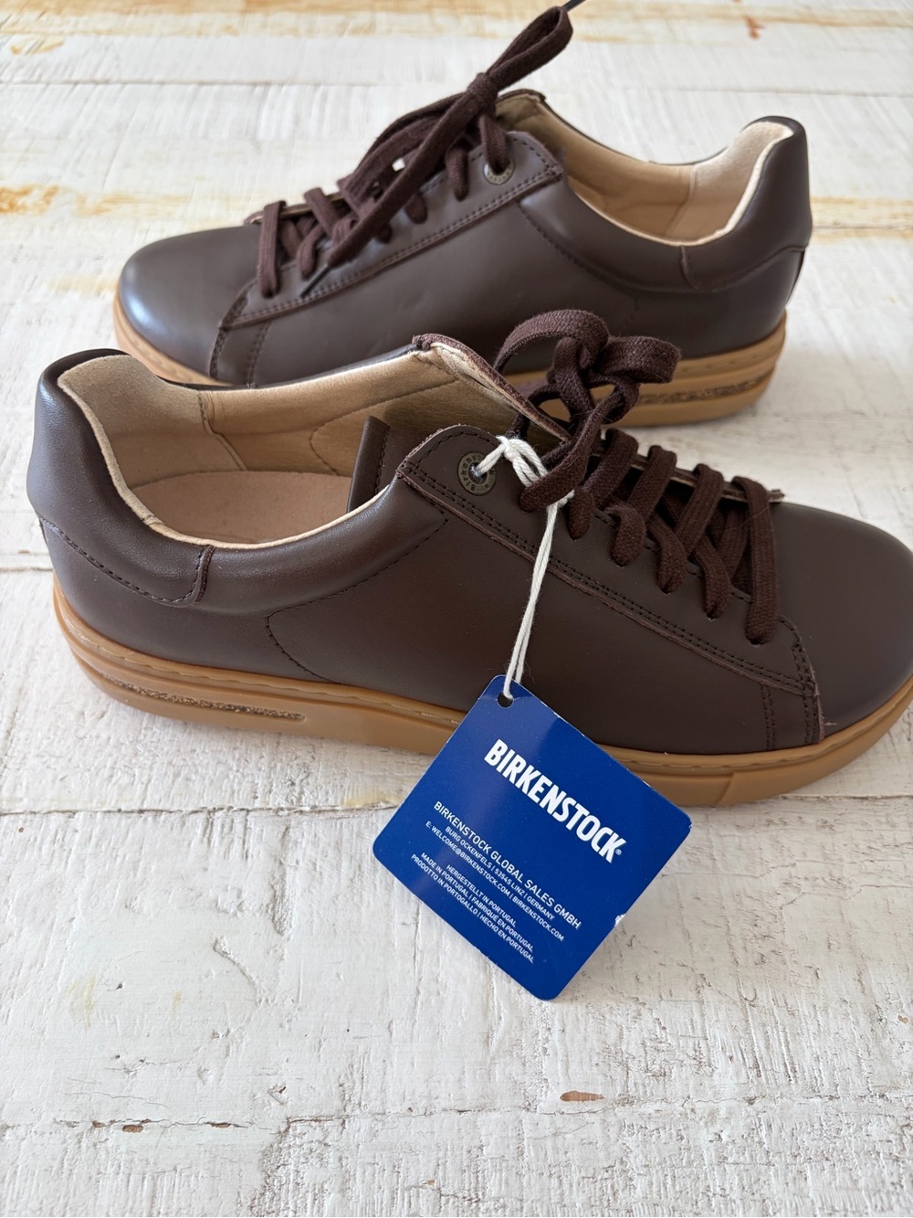 Birkenstock Bend NWT Low Leather Sneaker EU size 38 Women’s 7 7.5 Dark Brown